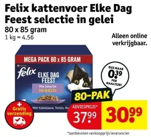 Promotie: Felix kattenvoer Elke Dag Feest selectie in g