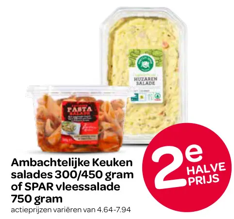 Aanbieding: Ambachtelijke Keuken salades 300/450 gram of vleessalade 750 gram