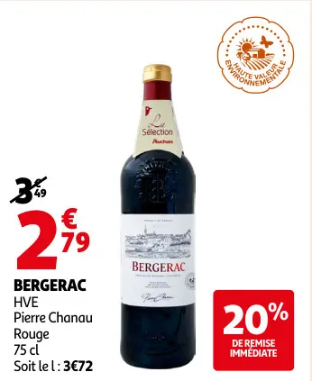 Offre: Pierre Chanau Bergerac HVE Rouge