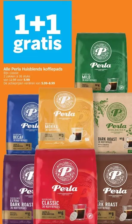 Aanbieding: Alle Perla Huisblends koffiepads
