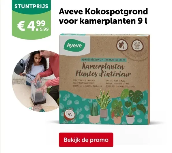 Promotie: Kokospotgrond voor kamerplanten