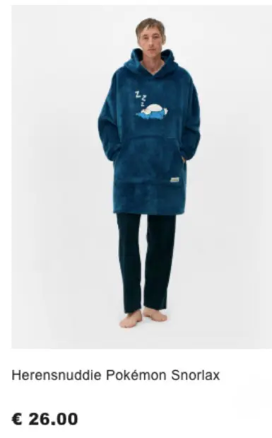 Aanbieding: Herensnuddie Pokémon Snorlax