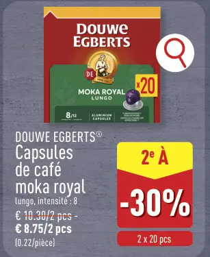 Offre: Capsules de café moka royal