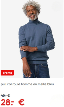 Offre: pull col roulé homme