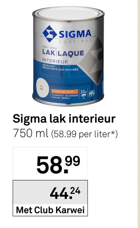 Aanbieding: Sigma lak interieur