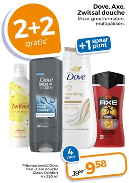 Aanbieding: Dove, Axe, Zwitsal douche