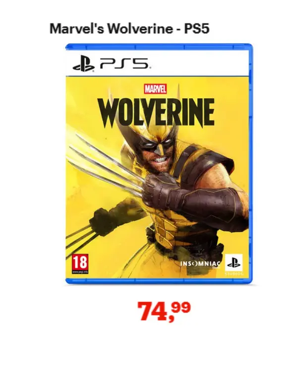 Offre: Marvel's Wolverine - PS5