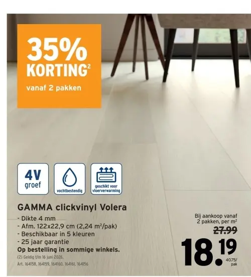 Promotie: GAMMA clickvinyl Volera