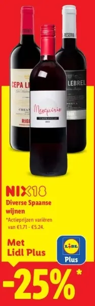 Aanbieding: Diverse Spaanse wijnen