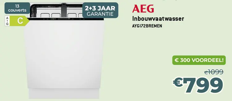 Promotie: Inbouwvaatwasser