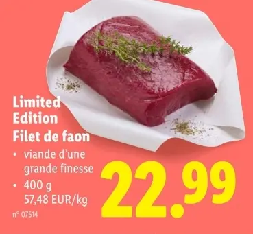 Offre: Filet de faon