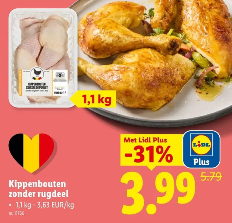 Promotie: Kippenbouten zonder rugdeel