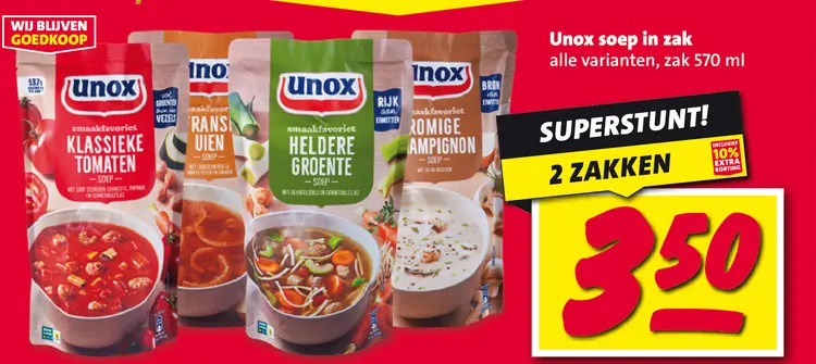 Aanbieding: soep in zak