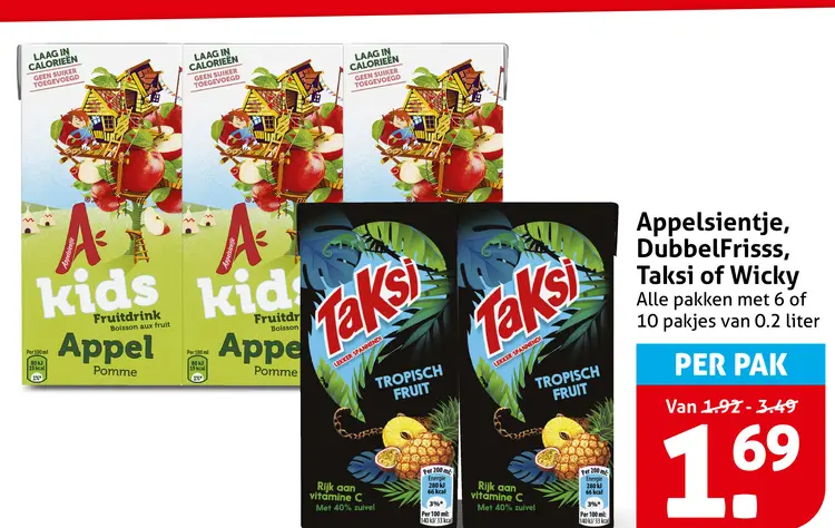 Aanbieding: Appelsientje, DubbelFrisss, Taksi or Wicky