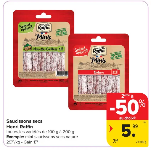 Offre: Henri Raffin Saucissons secs