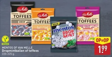 Aanbieding: MENTOS OF VAN MELLE Dropmintballen of toffees