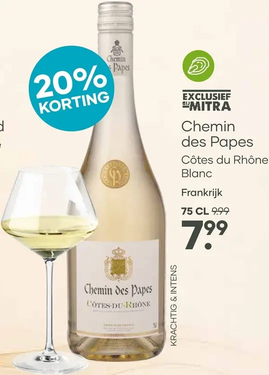 Aanbieding: Chemin des Papes Côtes du Rhône Blanc
