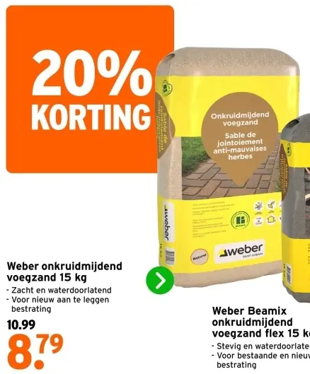Aanbieding: Onkruidmijdend voegzand 15 kg