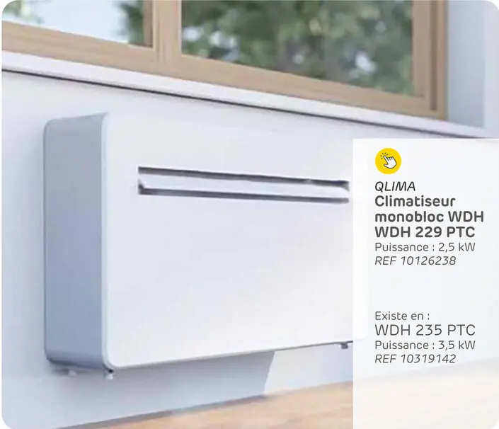 Offre: Monobloc climatiseur qlima sans unité extérieure wdh 229 ptc