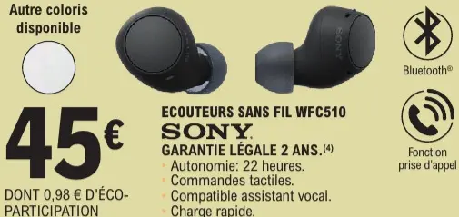 Offre: Ecouteurs sans fil WFC510