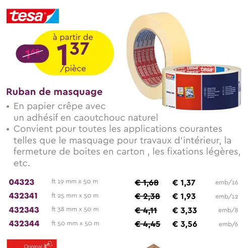 Offre: Ruban de masquage
