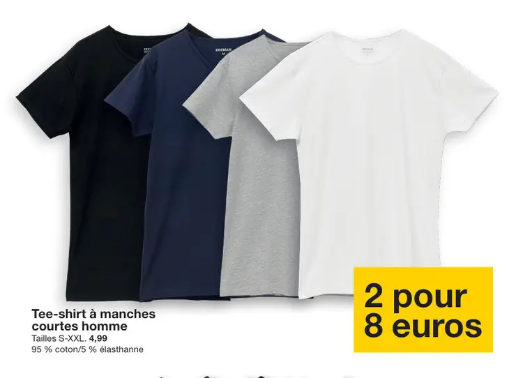 Offre: Tee-shirt à manches courtes homme