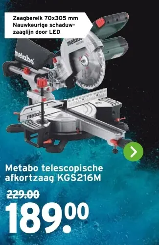 Aanbieding: telescopische afkortzaag KGS216M