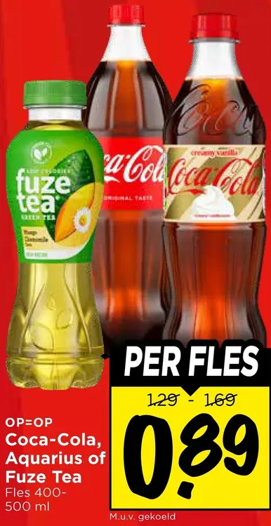Aanbieding: Coca-Cola, Aquarius of Fuze Tea