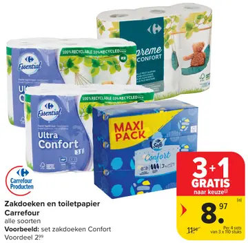 Aanbieding: Zakdoeken en toiletpapier