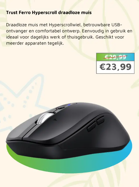 Aanbieding: Trust Ferro Hyperscroll draadloze muis
