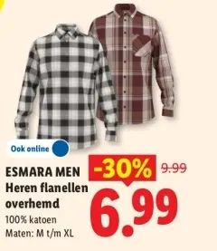 Aanbieding: Heren flanellen overhemd