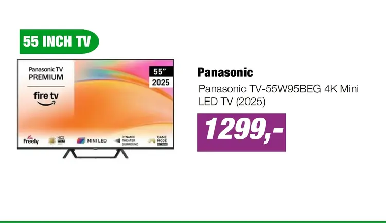 Aanbieding: Panasonic TV-55W95BEG 4K Mini LED TV (2025)