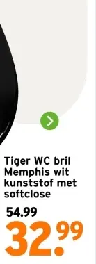 Aanbieding: WC bril Memphis wit kunststof met softclose