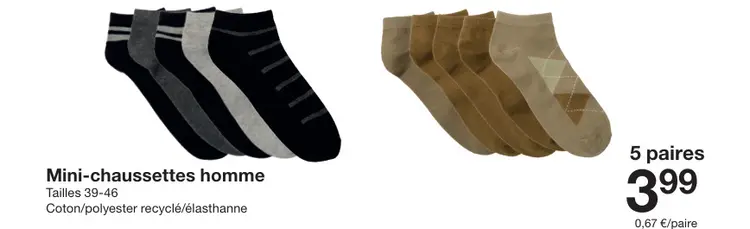 Offre: Mini-chaussettes homme