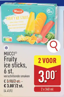 Promotie: Fruity ice sticks