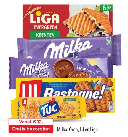 Aanbieding: Milka, Oreo, LU en Liga