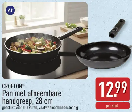 Promotie: Pan met afneembare handgreep, 28 cm