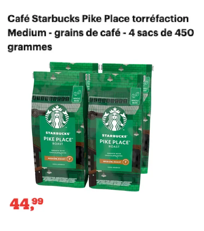 Offre: Café Starbucks Pike Place torréfaction Medium