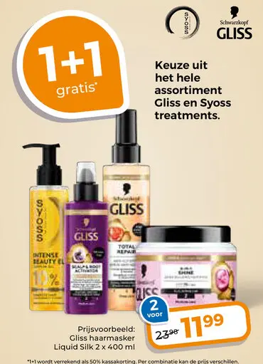 Aanbieding: Gliss haarmasker Liquid Silk