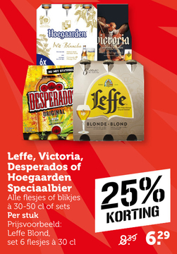 Aanbieding: Leffe , Victoria , Desperados of Hoegaarden Speciaalbier