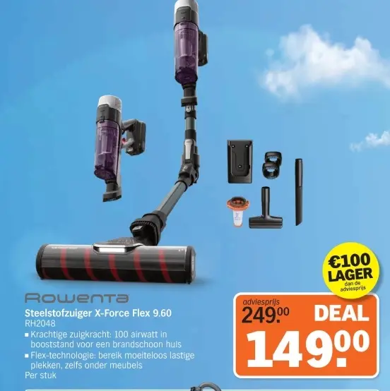 Aanbieding: Steelstofzuiger X-Force Flex 9.60 RH2048