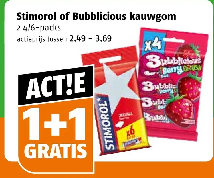 Aanbieding: Stimorol of Bubblicious kauwgom