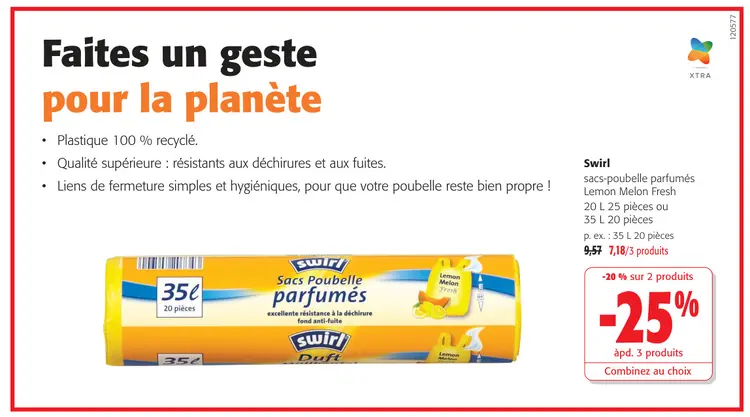 Offre: Sacs-poubelle parfumés Lemon Melon Fresh