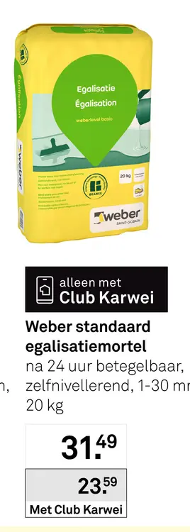 Aanbieding: Weber standaard egalisatiemortel
