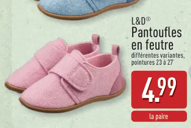 Offre: Pantoufles en feutre