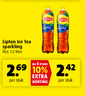 Aanbieding: Lipton Ice Tea sparkling fles