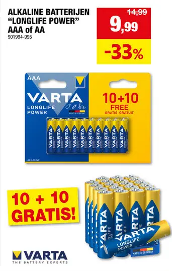Promotie: Varta High Energy batterij AA 10+10 gratis