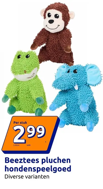 Promotie: Beeztees pluchen hondenspeelgoed