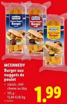 Offre: Burger aux nuggets de poulet