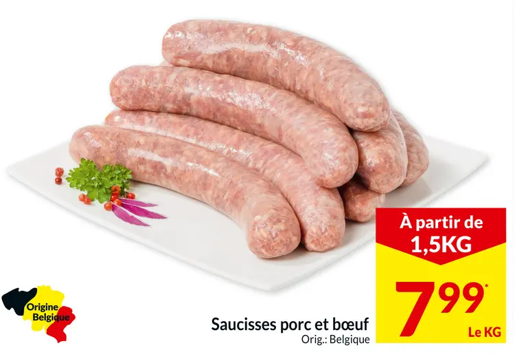 Offre: Saucisses porc et bœuf